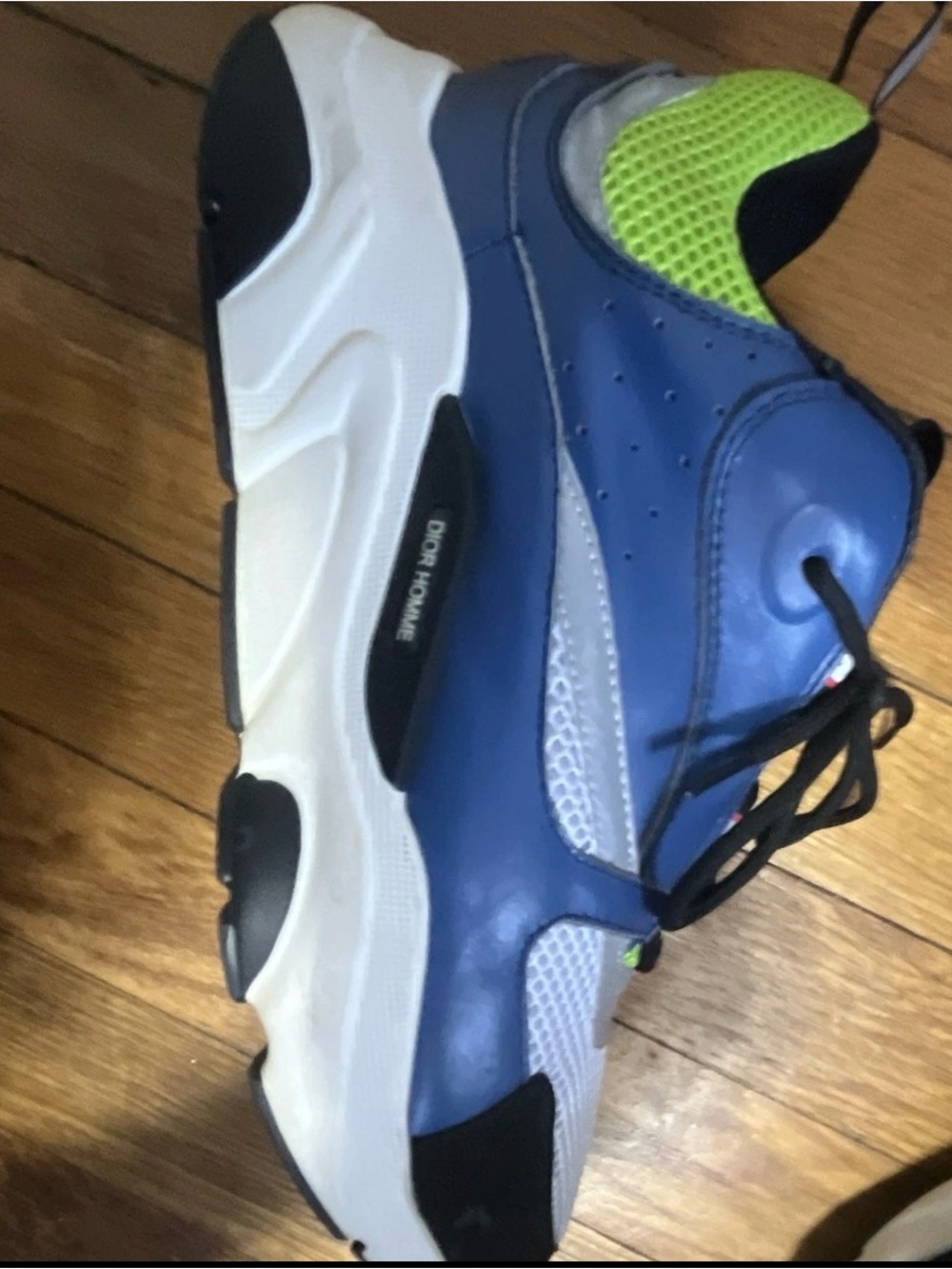Dior B22 Blue and Neon Green Shoes